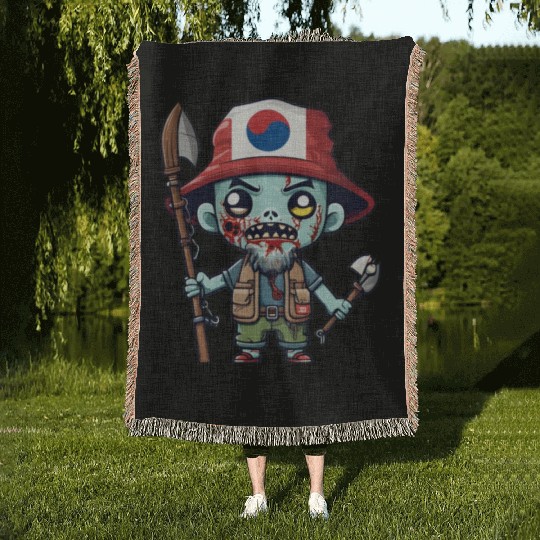 Fisherman Korean Zombie Woven Blankets