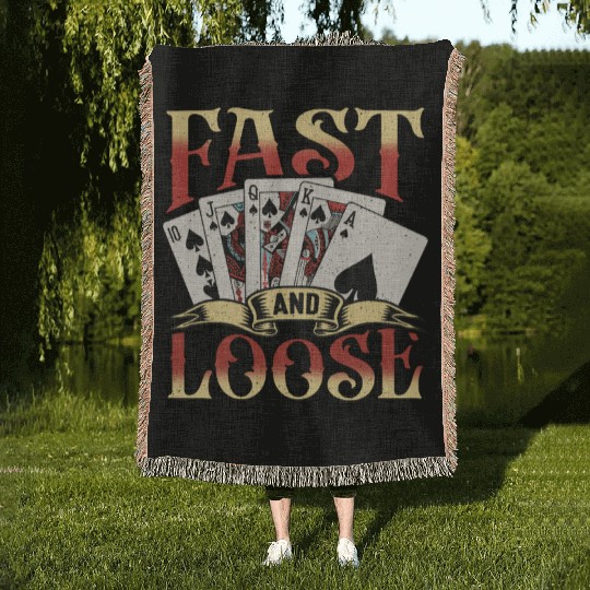 Classic Blackjack Fast And Loose Casino Card Game Woven Blankets