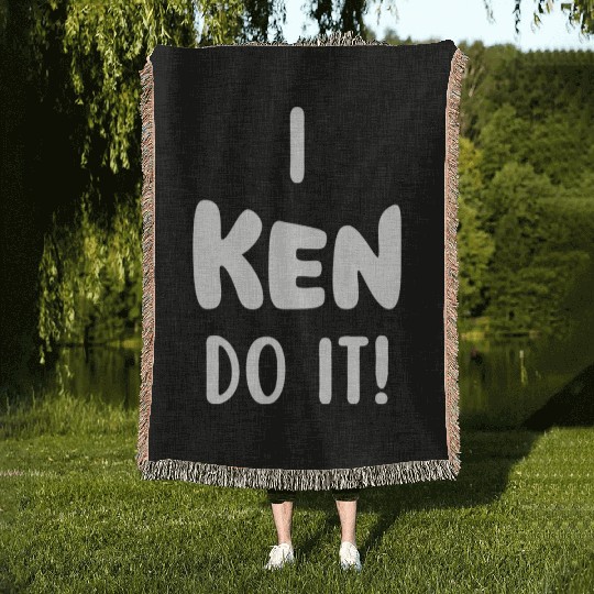 Funny Ken quote Woven Blankets and apparel design