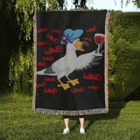 Seagull Woven Blankets Wine Lover North German Seagulls