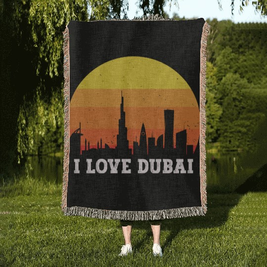 I love Dubai Woven Blankets