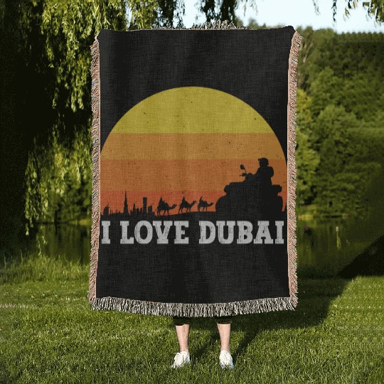 I love Dubai Woven Blankets
