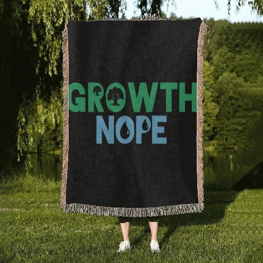 Green Blue Nope Growth Woven Blankets