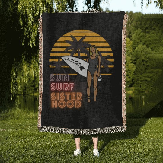 Sun, Surf, Sisterhood Woven Blankets