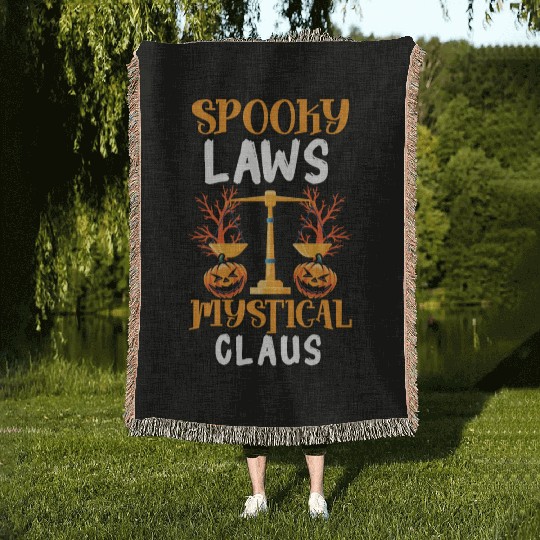 Spooky Laws Mystical Clause Scary Lawyer Halloween Woven Blankets