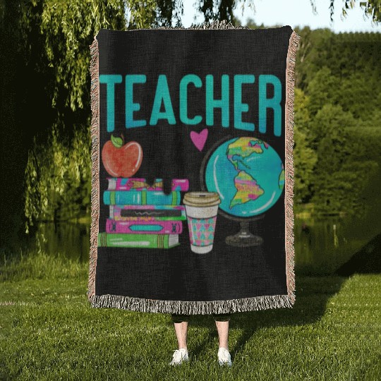 Teacher Life Happy Teachers Day Woven Blankets