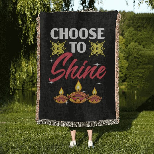 Happy Diwali Diwali Festival Indian Hindu Hinduism Woven Blankets