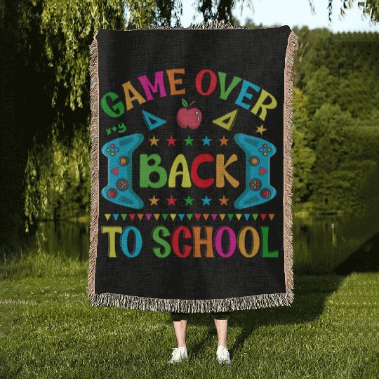 Game Over Back To School Woven Blankets