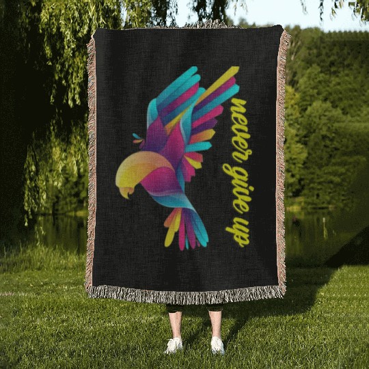 "Never Give Up" - The Resilience to Conquer Challe Woven Blankets