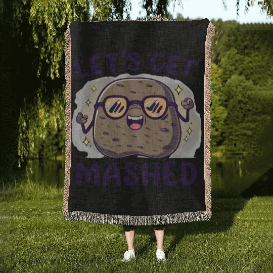 Let's Get Mashed Potato Woven Blankets