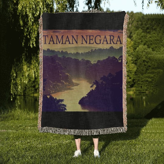 Malaysia Taman Negara National Park Sunset Warm Woven Blankets