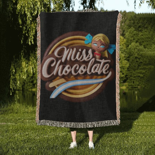 Miss Chocolate sign for the sweet tooth Woven Blankets