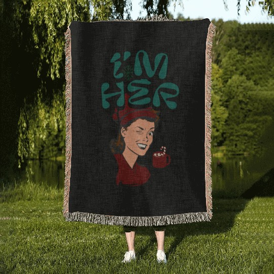 Im Her! Christmas/ Mrs. Claus design Woven Blankets