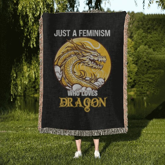 Just A Feminism Who Loves Dragon Woven Blankets