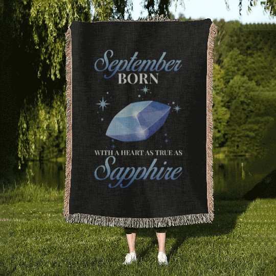 Birthstone September Sapphire Woven Blankets