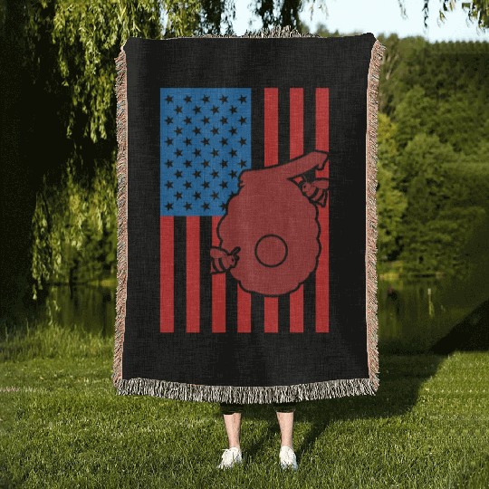 Beekeeping US Flag Woven Blankets