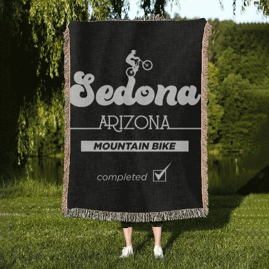 Sedona Arizonna Mountain Biking Woven Blankets