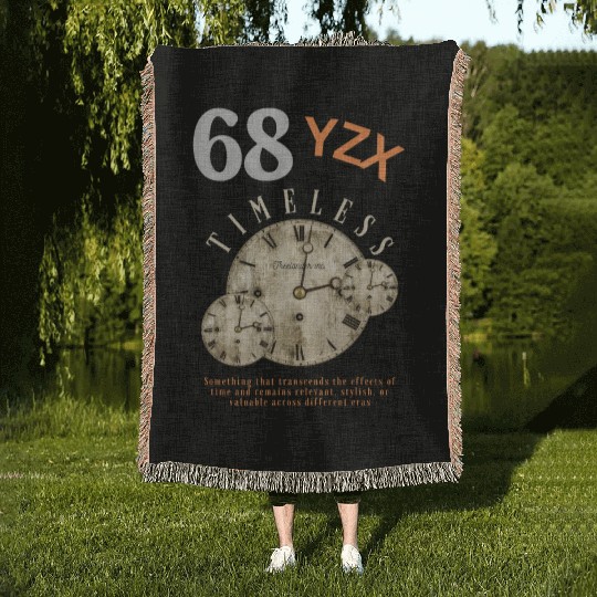 Timeless, vintage clock Woven Blankets
