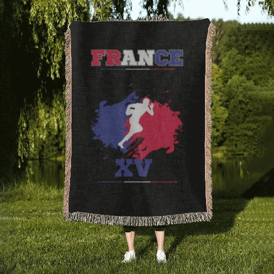 French rugby cool Jersey football men women kids Woven Blankets