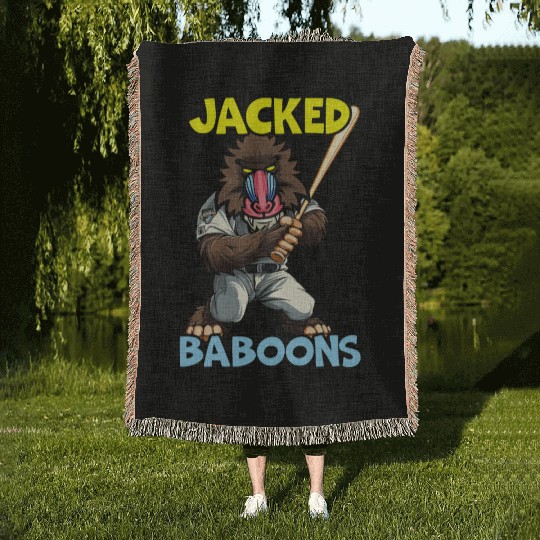Baboon Monkey Lover Wildlife Animal Zookeeper Woven Blankets