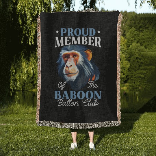 Baboon Monkey Lover Wildlife Animal Zookeeper Woven Blankets
