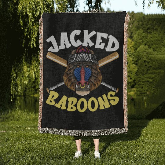 Baboon Monkey Lover Wildlife Animal Zookeeper Woven Blankets