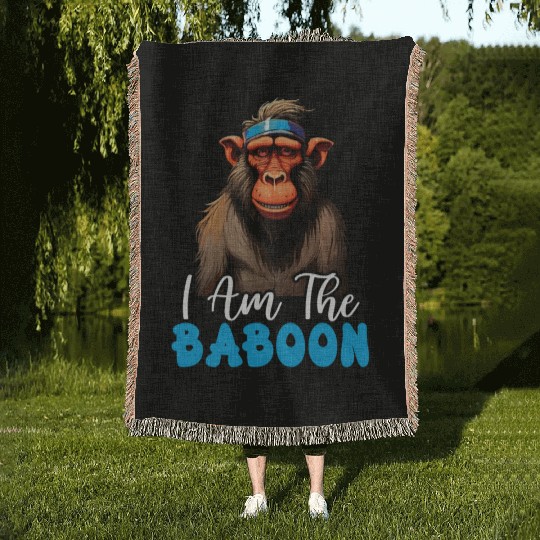 Baboon Monkey Lover Wildlife Animal Zookeeper Woven Blankets