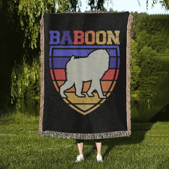 Baboon Monkey Lover Wildlife Animal Zookeeper Woven Blankets