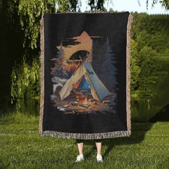 Ripped tent Unisex Woven Blankets