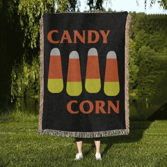 Candy Corn Punk Woven Blankets