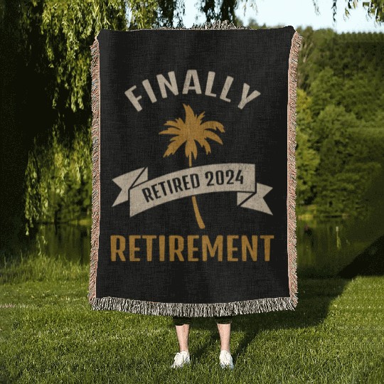 Finally retirement Retired 2024 Retiring Gift Woven Blankets