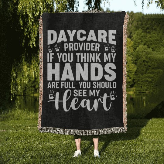 Daycare Provider Childcare Pre-k Teacher Appreciat Woven Blankets