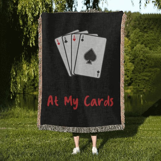 Stop Staring At My Cards Funny Poker Women Player Woven Blankets