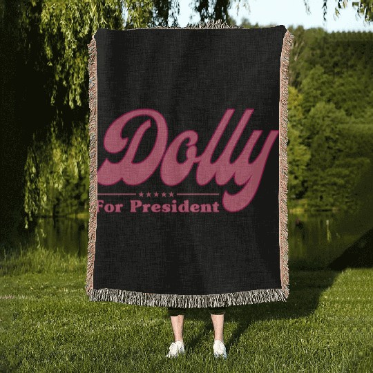 Dolly Parton For President Election Woven Blankets