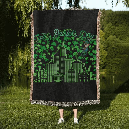 Saint Patrick's Day New Orleans Louisiana Woven Blankets