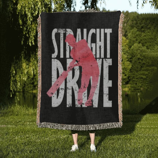 Straight Drive Cricket Woven Blankets