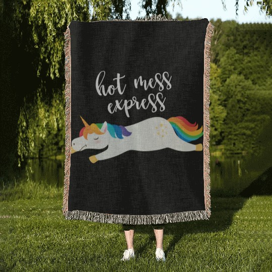 Hot Mess Express Magical Unicorn Woven Blankets