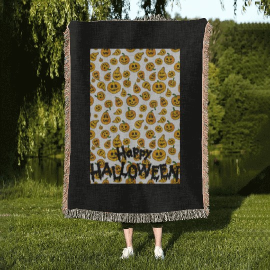Happy Pumkin Woven Blankets