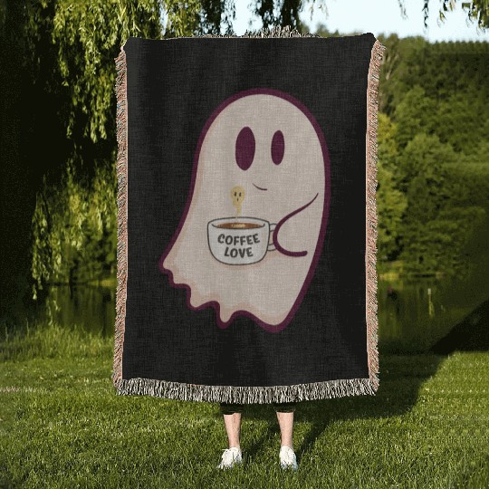 Forget Candy Just Give Me Coffee, Funny Halloween Woven Blankets