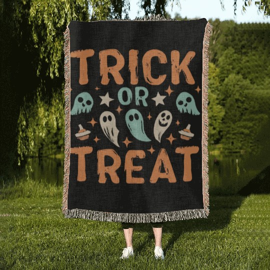 Halloween Trick or Treat Woven Blankets