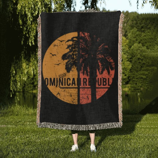 Artistic Dominican Republic Cool Palm Tree Woven Blankets