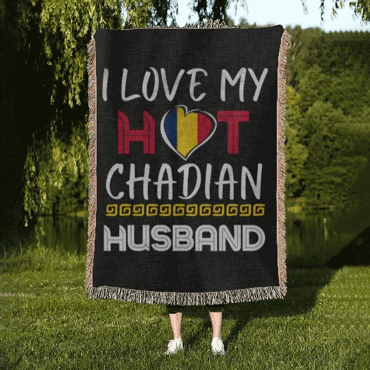 Funny Chadian Husband Proud Wife Woven Blankets