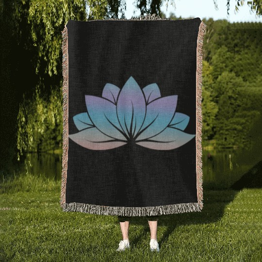 Lotus, Yoga Meditation Woven Blankets