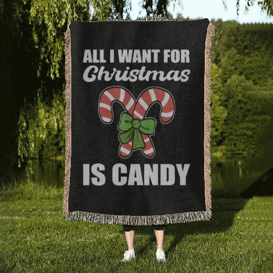 Is Candy Christmas Person Gift Woven Blankets