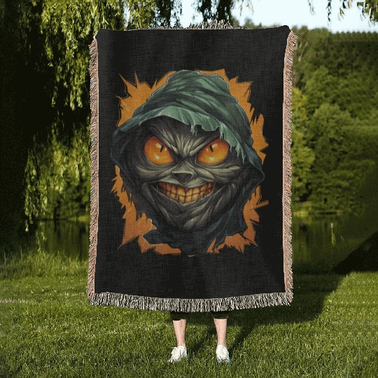 Halloween Spooky Cartoon Mummy Woven Blankets