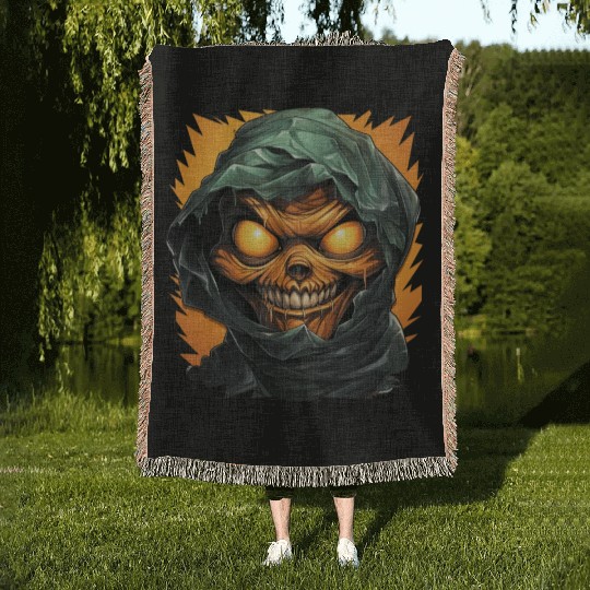 Halloween Spooky Cartoon Mummy Woven Blankets