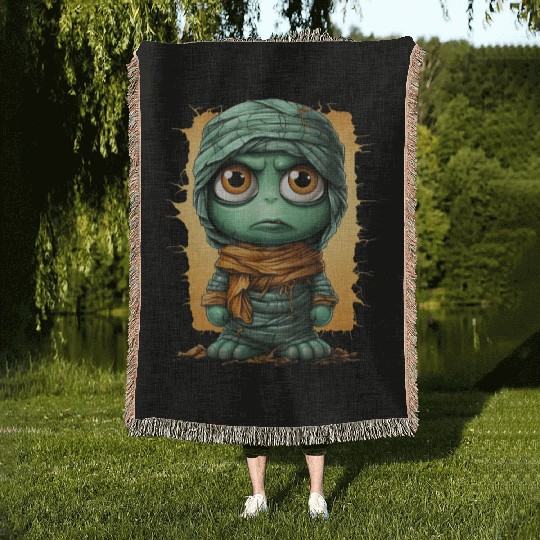 Halloween Spooky Cartoon Mummy Woven Blankets