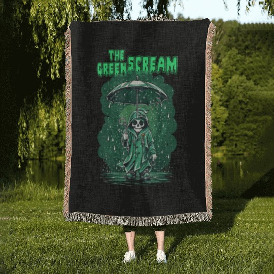 The Green Scream Woven Blankets