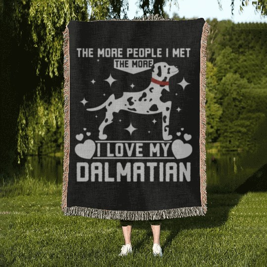 The more people I met the more I love my dalmatian Woven Blankets