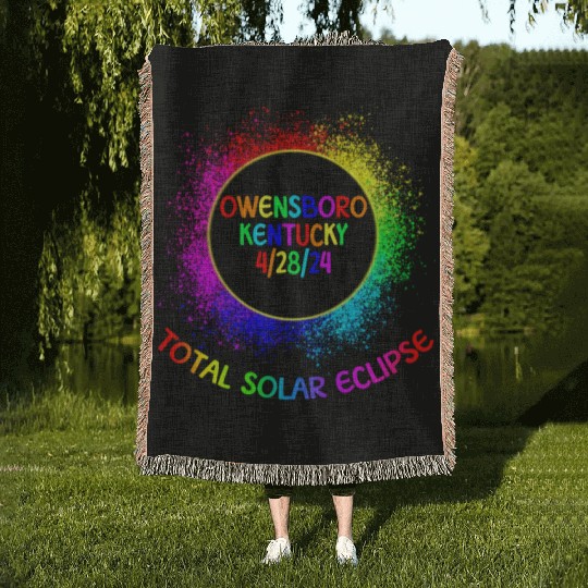 Total Solar Eclipse Owensboro Kentucky 4/28/24 Kid Woven Blankets